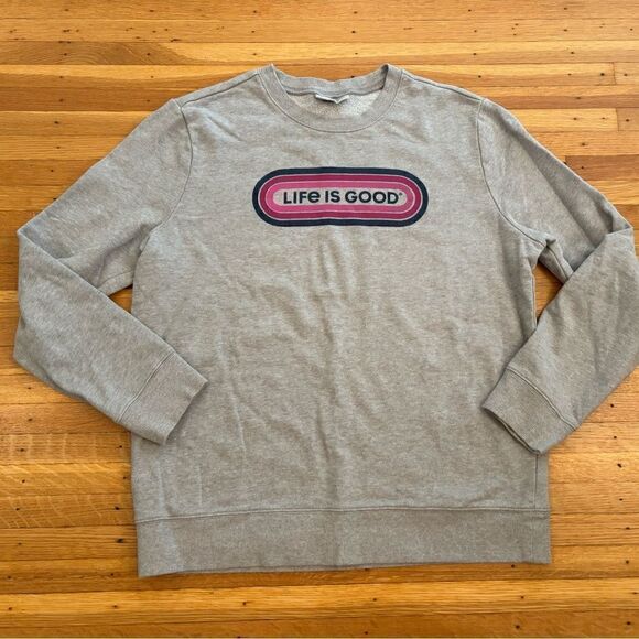 Life is Good grey crewneck sweatshirt - Picture 1 of 4